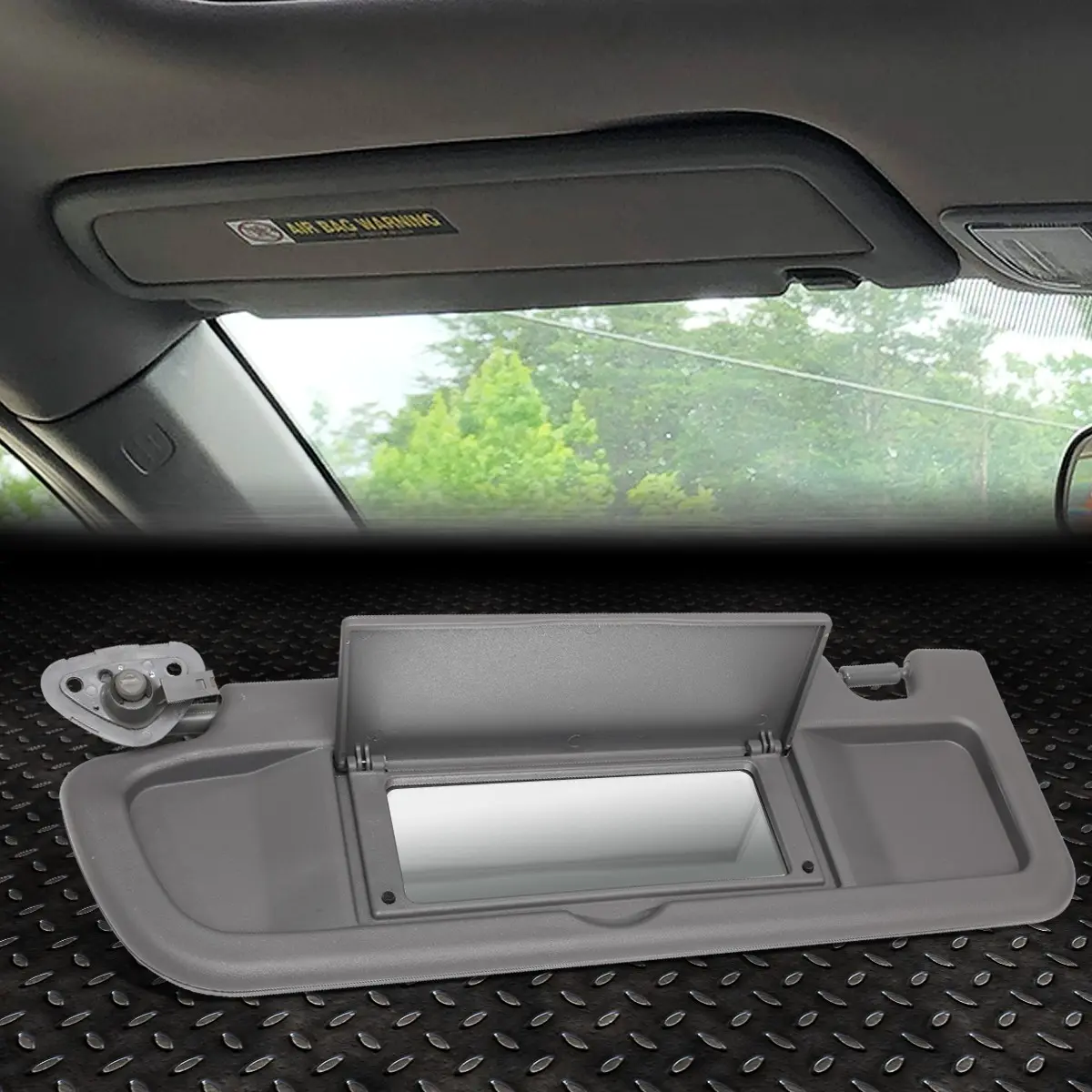 FOR 06-11 HONDA CIVIC OE STYLE LEFT DRIVER SIDE SUN VISOR SUNSHADE W/MIRROR GREY