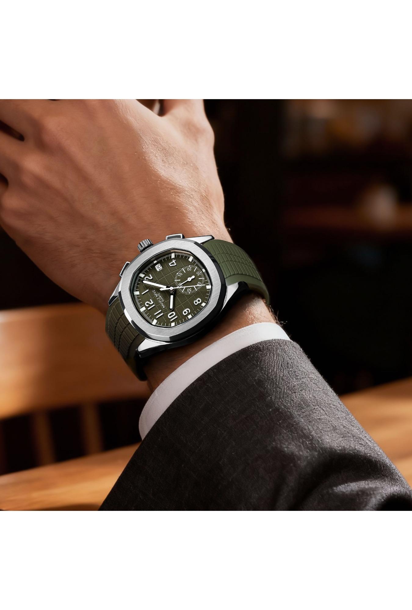 2025 NAVIFLZ NFVZ Luxury Sports Quartz Watch Japan VD53 Chronograph Stainless Steel Watch Rubber Strap Reloj Hombre Waterproof