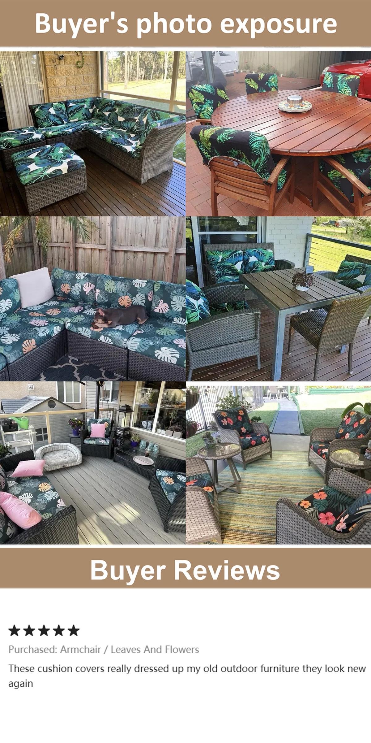 4pcs/8pcs Floral Leaf Print Sofa Cushion Covers Set, Elastic Easy-To-Clean, Stylish and Fun Sofa Accessories, Home Decor Essentials