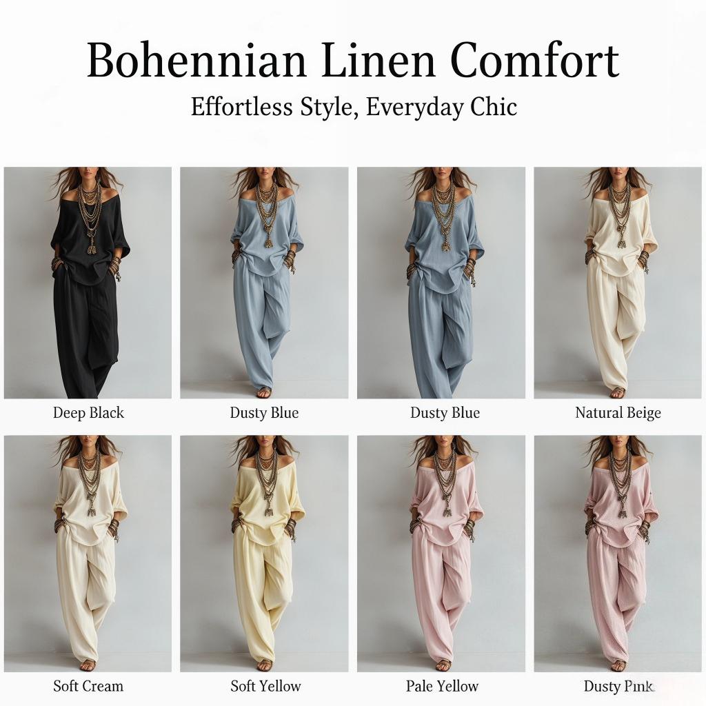 Women's 2-Piece Set, Summer New Casual Elegant Commuting Outfit with Loose 7-Quarter-Sleeved Top and Wide-Leg Pants Women's 2-Piece Set, Summer New Casual Elegant Commuting Outfit with Loose 7-Quarter-Sleeved Top and Wide-Leg Pants