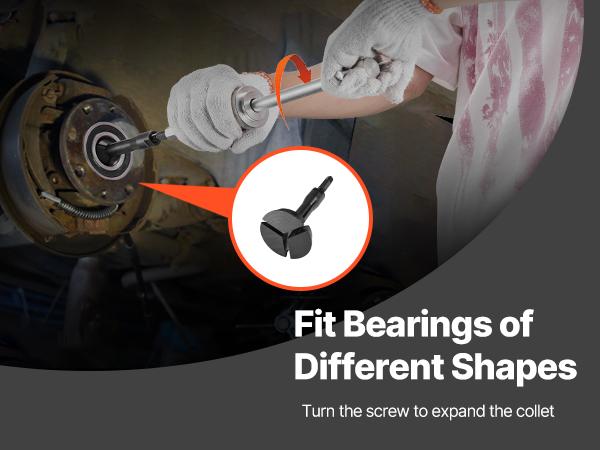 VEVOR Blind Hole Bearing Puller Set, 16-in-1 Inner Bearing Race and Seal Extractor Kit, 16 PCS Slide Hammer Pilot Insert Inner Internal Bearing Removal Tool Set with 10 Split Collets and Counterstay