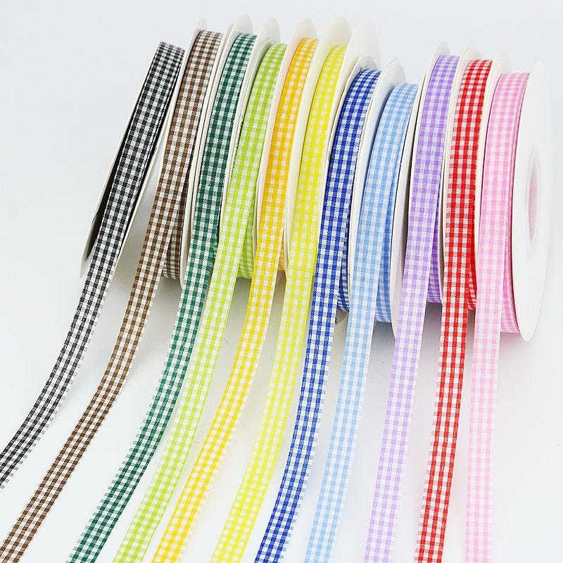 50m Plaid Ribbon Roll, 1cm Wide, Ideal for Home Wedding Christmas Party Decor, DIY Hair Clips, Bowties, Gift Wrapping, Sewing Supplies