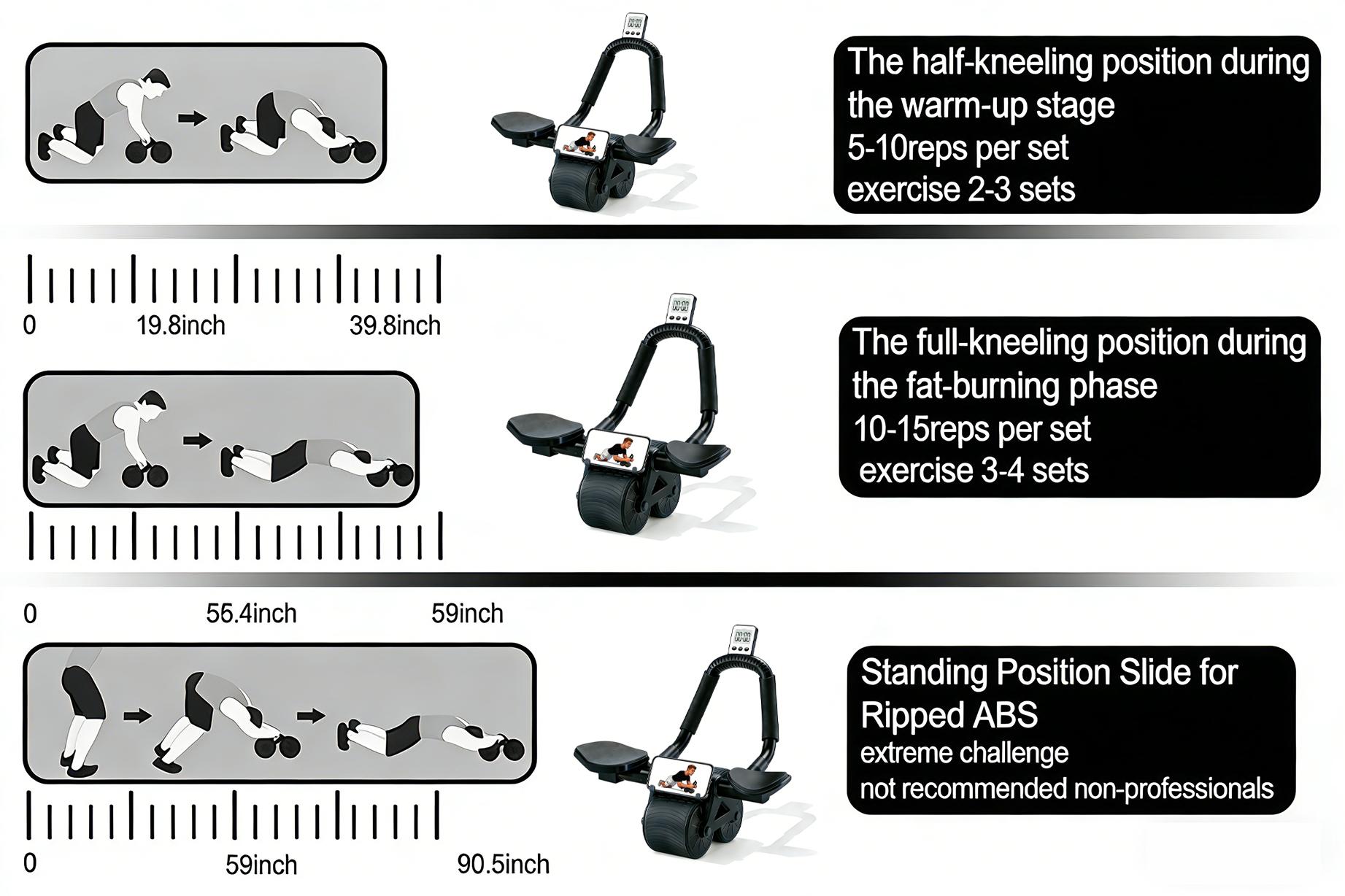 Automatic Rebound Ab Roller Wheel with Elbow Support, Home Gym Core Trainer for Men Women, Portable Ab Workout Equipment for Core Strength, Great Fitness Gift for Gym Lovers