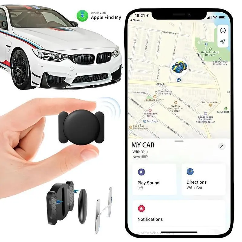 Waterproof Magnetic Mini GPS Device - 1-Piece iOS-Compatible Wireless Pet Tracker for Dogs & Cats, Portable Car Locator