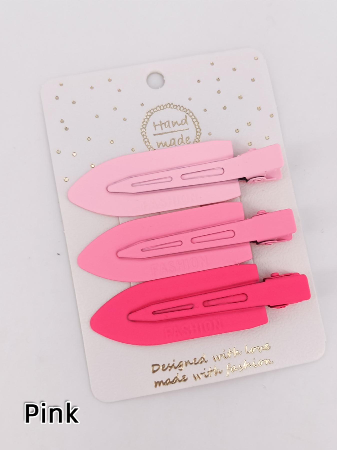 1 Pack 3 Pcs 7cm Water Drop Hair Clip, Metal Material, Dopamine Color Series, Secure Side Bangs and Daily Hairstyles, Styling Accessories