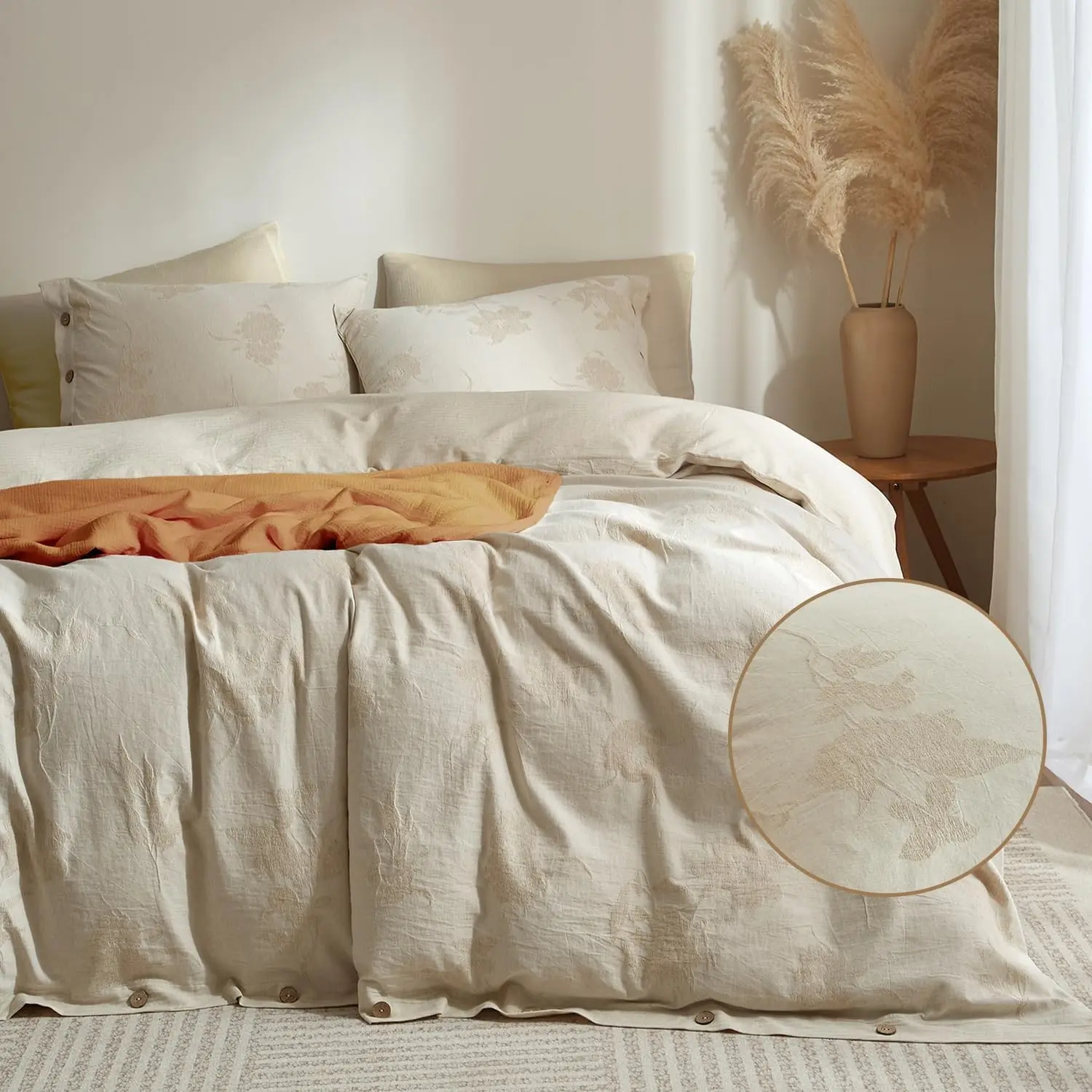 03 - Cotton-linen Jacquard - Almond Milk Grey