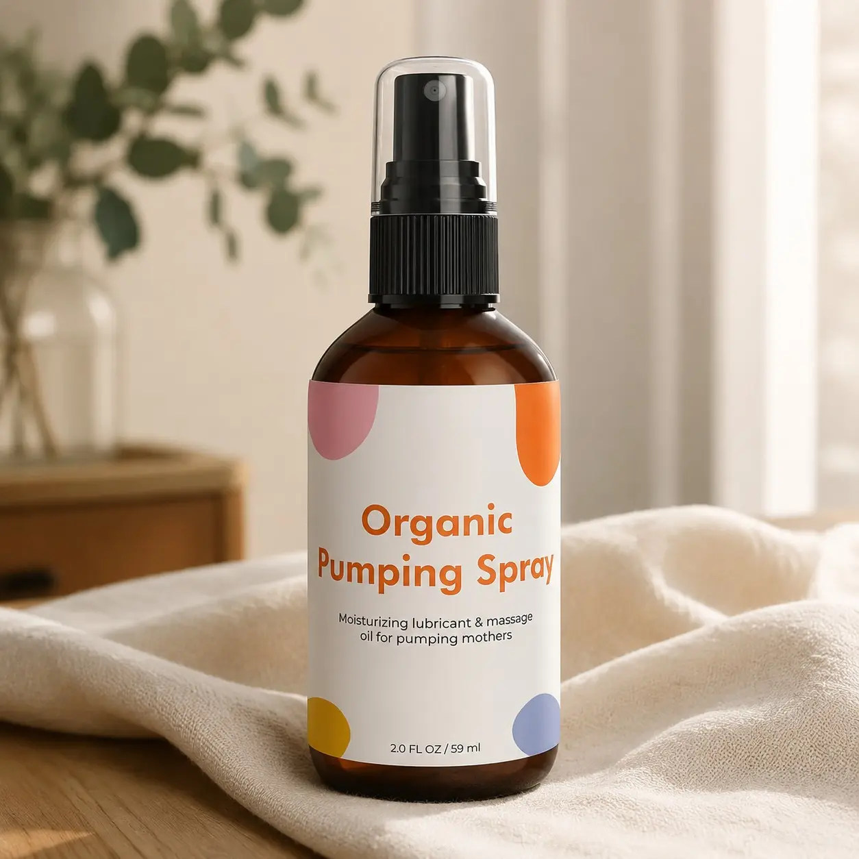 Organic Pumping Spray for Chafing and Clogged Duct Relief, Lanolin-Free and Safe for Baby and Mama, USDA Certified Organic Breast Pump Spray, Soothing and Nourishing for Pumping Moms, 2 oz