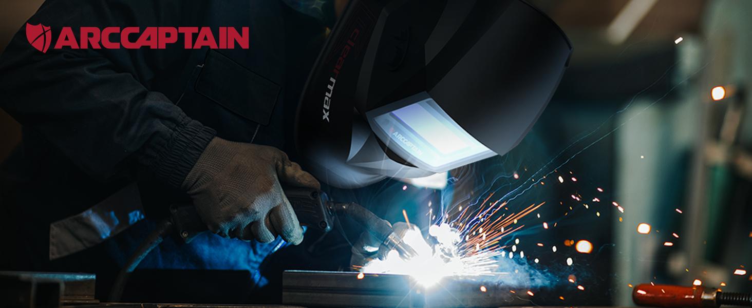ARCCAPTAIN Large Viewing Screen Welding Helmet HSH-S800 1/1/1/1 Optical Clarity 4 Arc Sensor 1/25000s Response True Color Auto Darkening Welding Mask for Men / Dad - Welding Helmet, Compatible with welding cap ARCCAPTAIN Large Viewing Screen Welding Helmet HSH-S800 1/1/1/1 Optical Clarity 4 Arc Sensor 1/25000s Response True Color Auto Darkening Welding Mask for Men / Dad - Welding Helmet, Compatible with welding cap