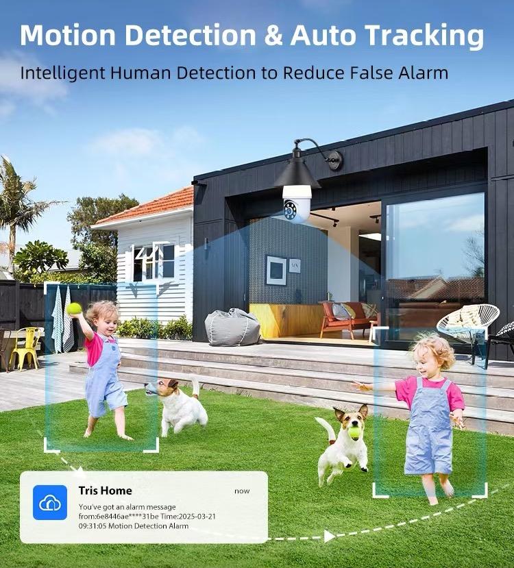 Light Bulb Security Camera with LED Flood Light 1080P, 2.4GHz Wireless WiFi Light Socket Security Cameras, 355° Pan/Tilt Smart Lightbulb Cam Human Motion Detection Alarm Colour Night Vision Works with Alexa