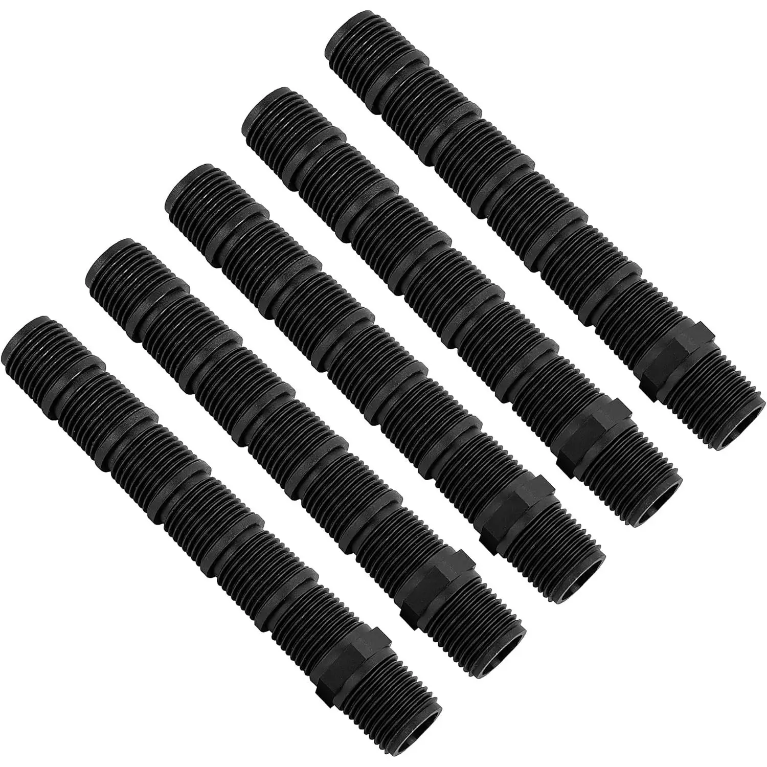 5 count Cut-Off Sprinkler Rise, Cuttable Sprinkler Extension Riser | 5.8''L 0.64''OD 0.''ID Male Pipe Thread Riser Adapter for Garden Courtyard Patio Lawn Irrigation  Accessory