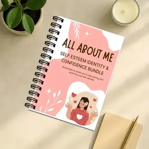 My Self-Esteem and Self-Confidence Workbook-Self-Worth, Identity, Personal Growth and Positive Thought Guidance Journal, Identity Exploration, Self-Reflection Journal, Guided journal, Spiral notebook journal, Therapy Tool, Adult and Adolescent Self-Help