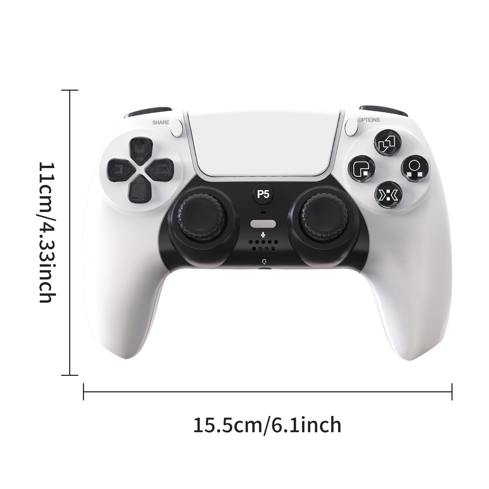 GAMINJA Wireless Controller for P5, Dual Vibration, Six-Axis Gyroscope, Adjustable Mute Switch, 3.5mm Headphone Jack, Game Controller, Wireless Game Controllers