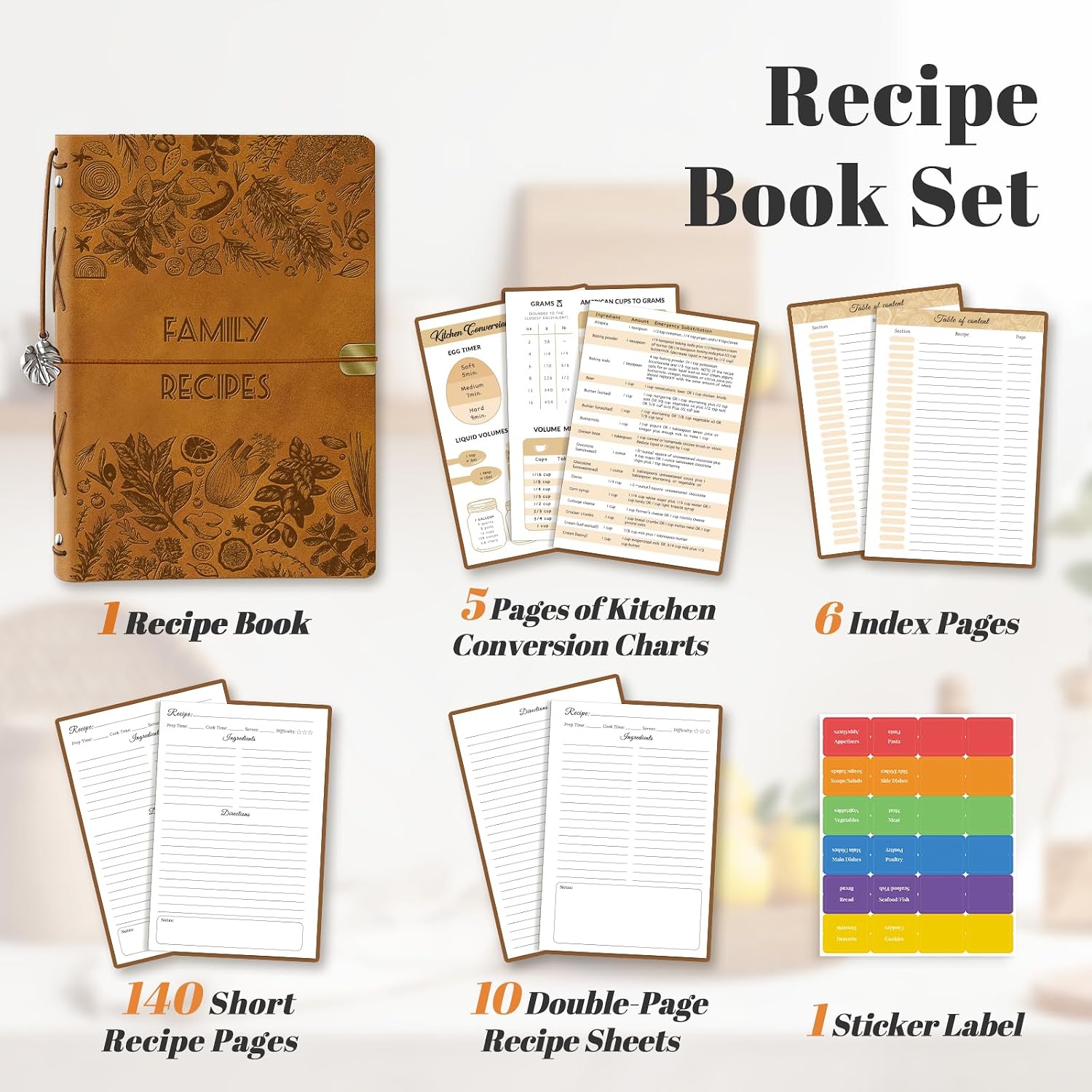 Recipe Book to Write In Your Own Recipes, A5 Blank Recipe Book Binder()