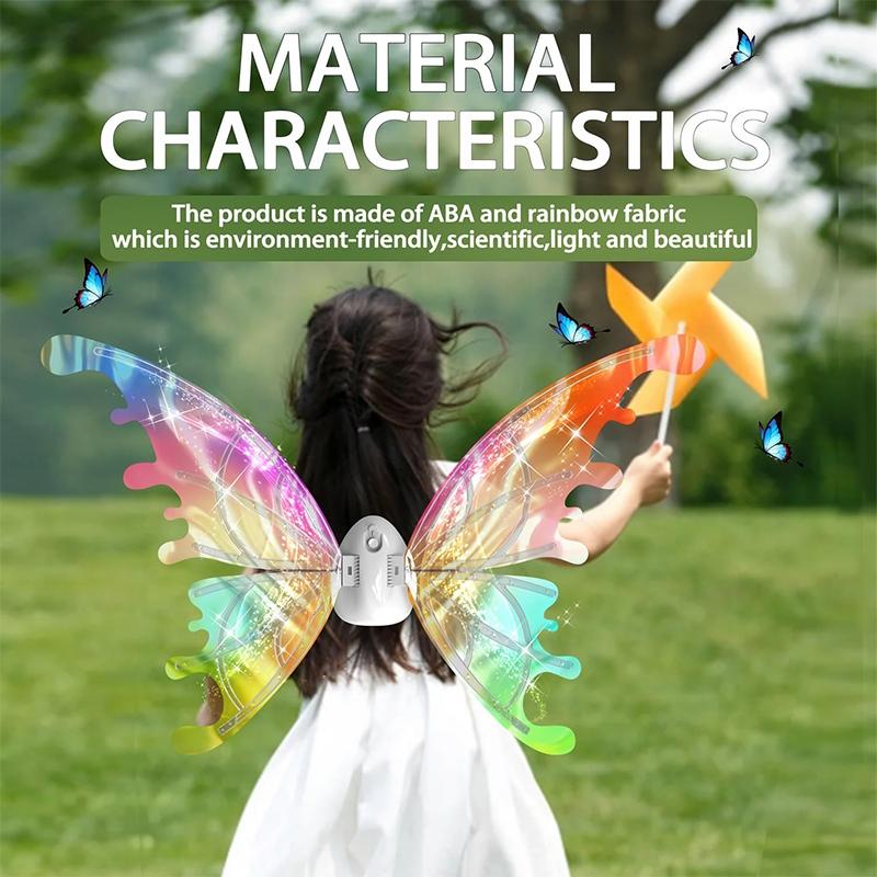 LED Light Up Butterfly Wings, 1 Count Battery Powered Colorful Glowing Butterfly Wings, Novelty Lighting for Party, Festival & Holiday, Butterfly Props (Batteries Not Included)