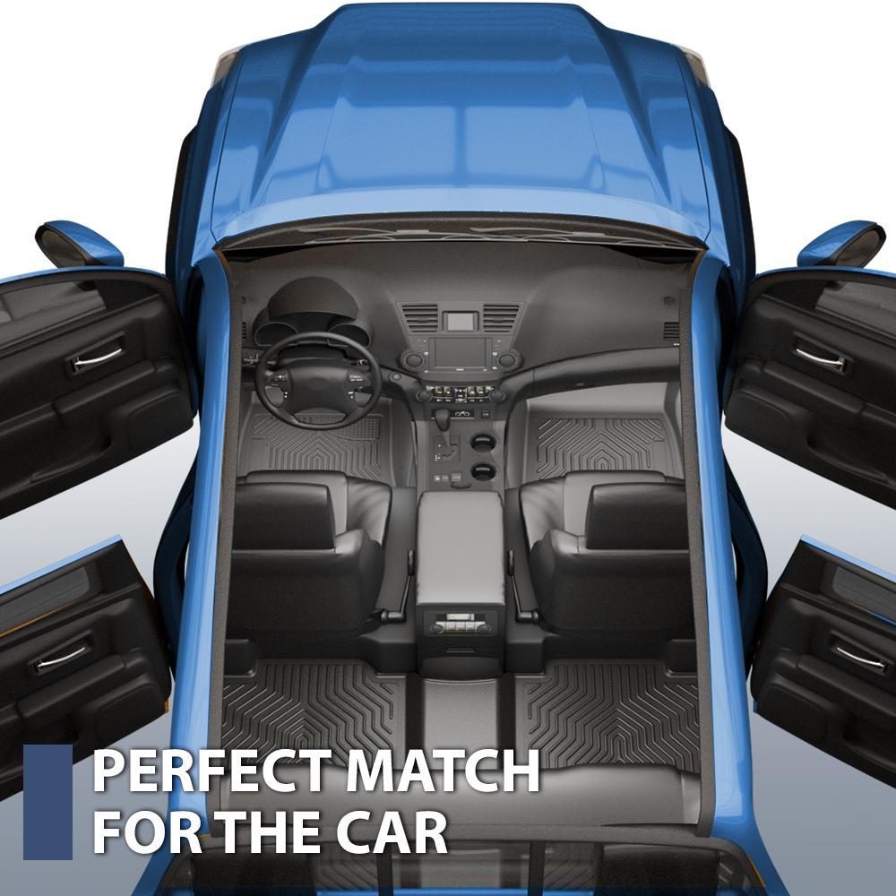 CROSSDESIGN All Weather TPE Floor Mats Waterproof Liners Fit For 2017 - 2022 Honda CR-V&CR-V Hybrid Front&2nd Row Liner Black, 3 Pc