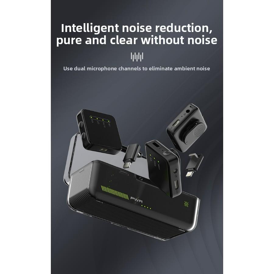 M29 Wireless Earpiece Microphone 1 receiver 2 microphones Complete set of noise-cancelling recording microphone for computer, mobile phone and sound card live streaming#