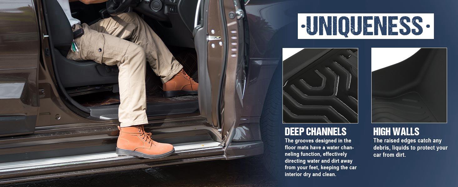 CROSSDESIGN TPE Floor Mats Fit For 2008 2009 2010 F250 F350 F450 Front and 2nd Row,All weather Waterproof Durable Non-slip ,3pcs Upgraded Version CROSSDESIGN TPE Floor Mats Fit For 2008 2009 2010 F250 F350 F450 Front and 2nd Row,All weather Waterproof Durable Non-slip ,3pcs Upgraded Version