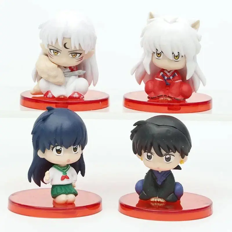 4pcs/Set Anime INUYASHA Figure Toy Kikyo Sesshoumaru Higurashi Kagome Cartoon Doll Kids Gift Popular toys 2026 Hot selling toys