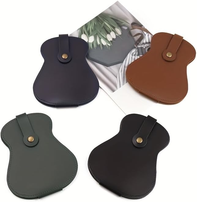 Leather Guitar Pick Holder Case,Handmade PU Leather Guitar Plectrum Holder with 18 Slots for Guitar Picks (green)