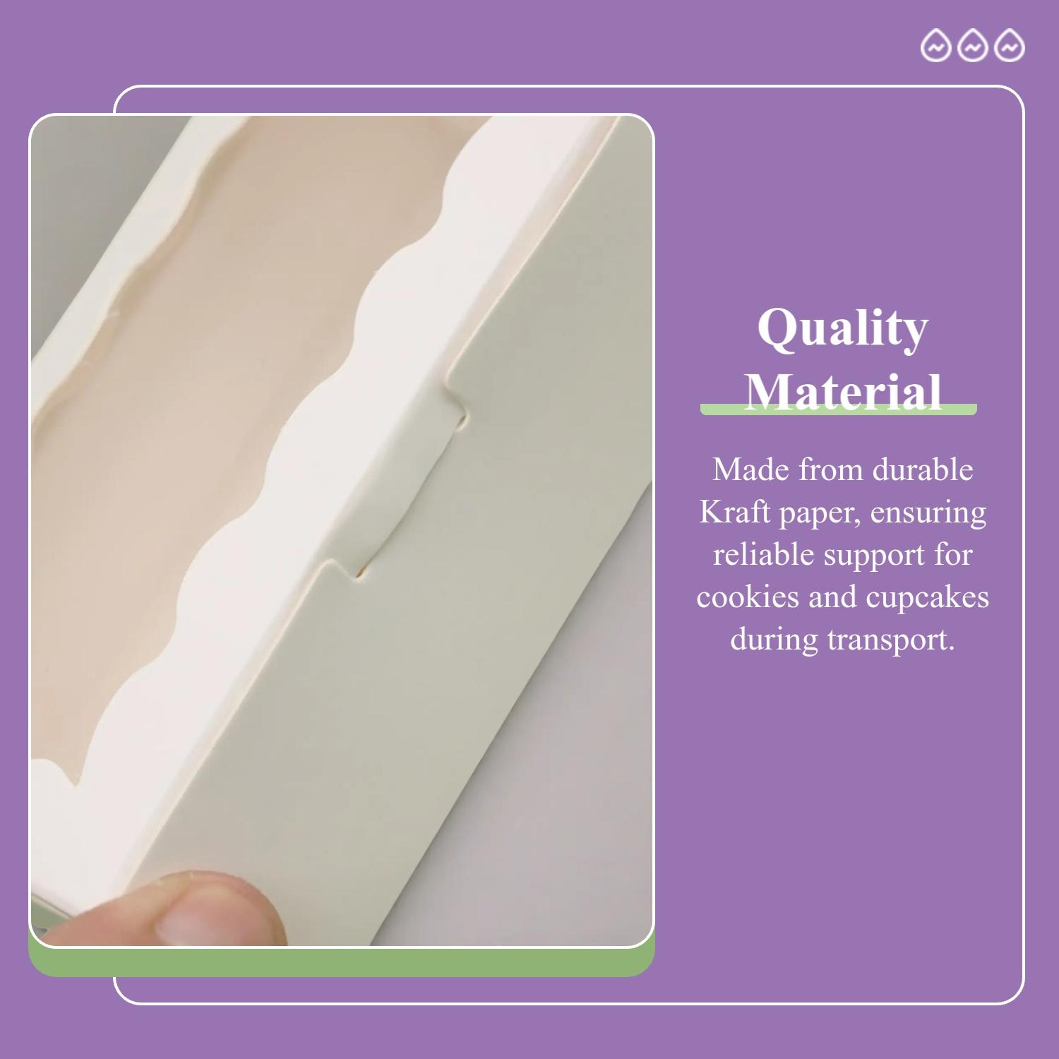 20-Pack Cookie & Cupcake Boxes, Baking Packaging, Candy Gift Box, Dessert Storage, Ideal for Weddings Birthdays, No Batteries Needed