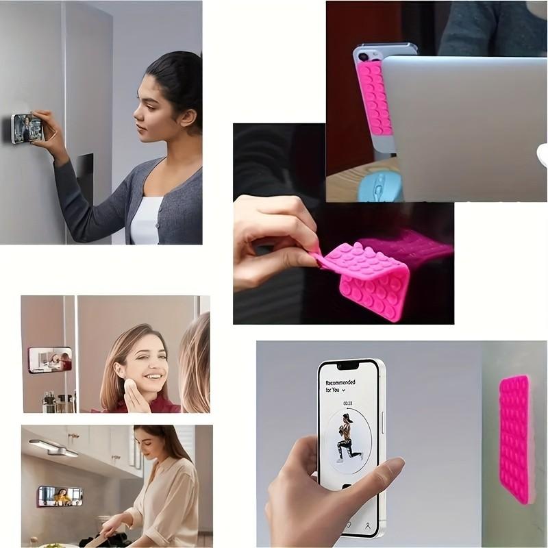 Dual-Sided Silicone Phone Stand, Adjustable Angle, Compact Design, Suitable for iPhone and Android, Ideal for Tiktok Videos and Selfies