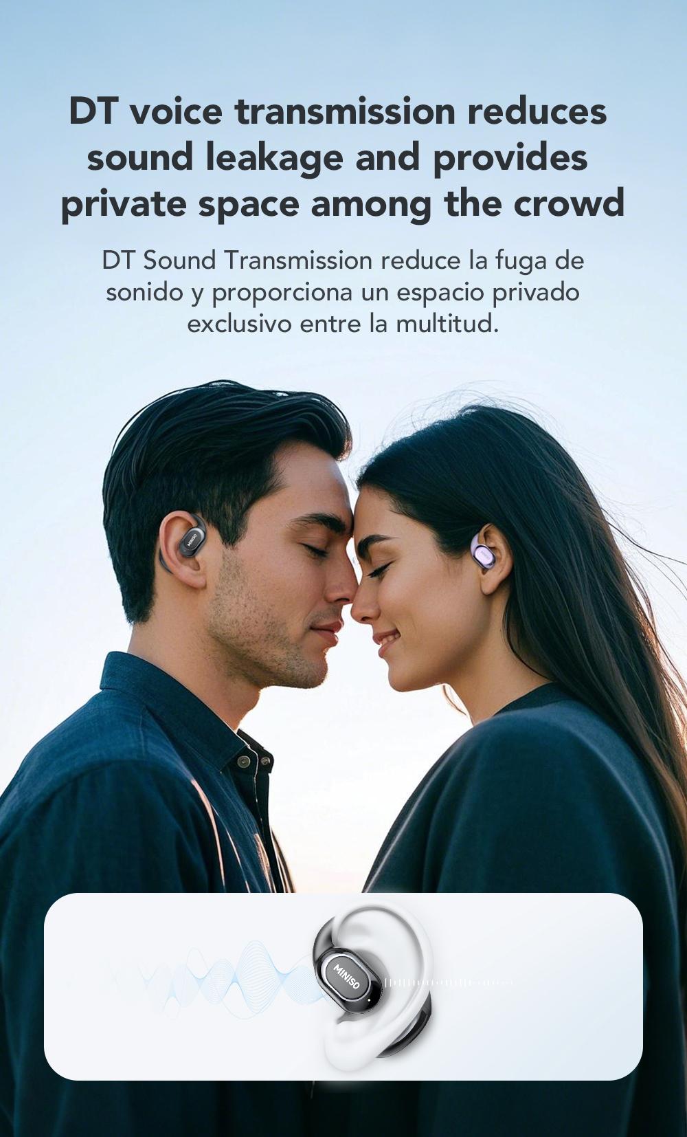 MINISO MS156 True Wireless Open Ear Headphones Bluetooth 5.4 Bone Conduction Earphones Over Ear TWS Headset for iPhone Android Phone Electric Audio Earbuds