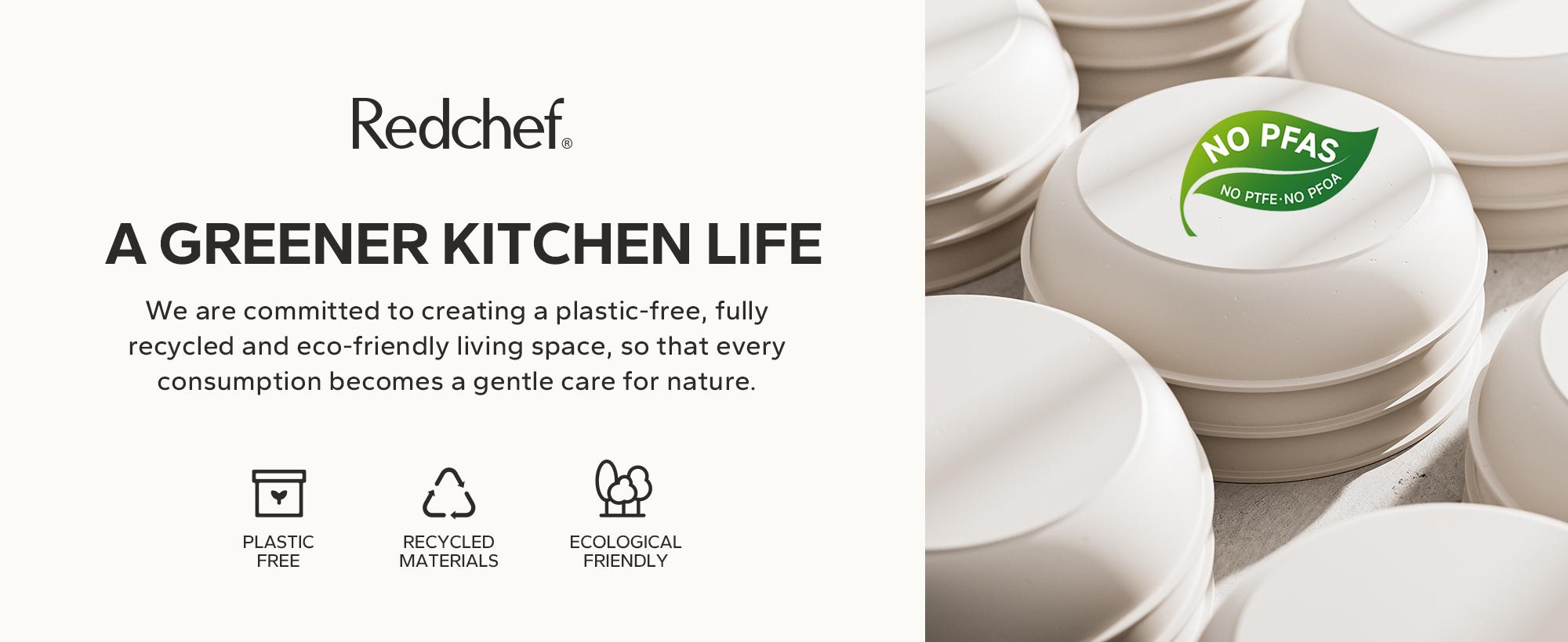 【New Year Sale】Transform Your Kitchen!  Redchef 5pcs Nonstick Ceramic Cookware  Detachable Handles, Oven Safe,  PFAS PFOA&PTFE Free，Toxin-Free!