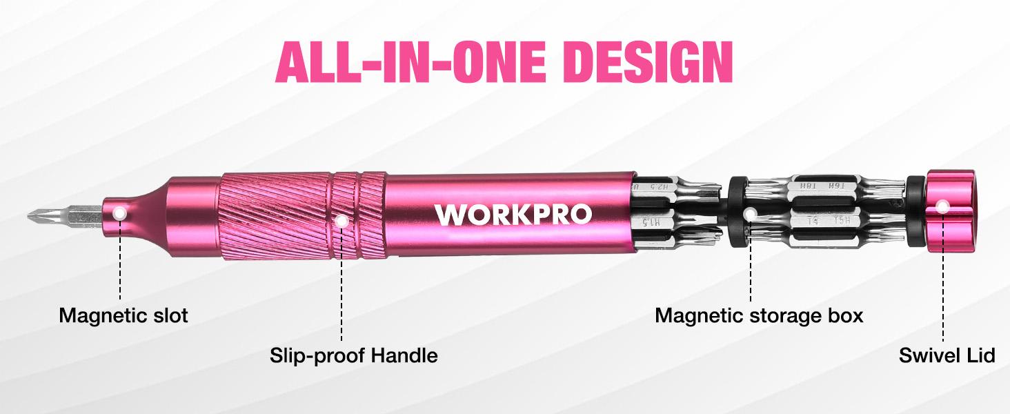 #backtoschool WORKPRO 24-in-1 Precision Screwdriver Sets, Pen Style Manual Screwdriver, 24 counts Tough S2 Steel Small Screwdriver Bits, Ideal for Eyeglass, Watch, Laptop, Phone, Jewelry and Electronic, Pink #backtoschool WORKPRO 24-in-1 Precision Screwdriver Sets, Pen Style Manual Screwdriver, 24 counts Tough S2 Steel Small Screwdriver Bits, Ideal for Eyeglass, Watch, Laptop, Phone, Jewelry and Electronic, Pink