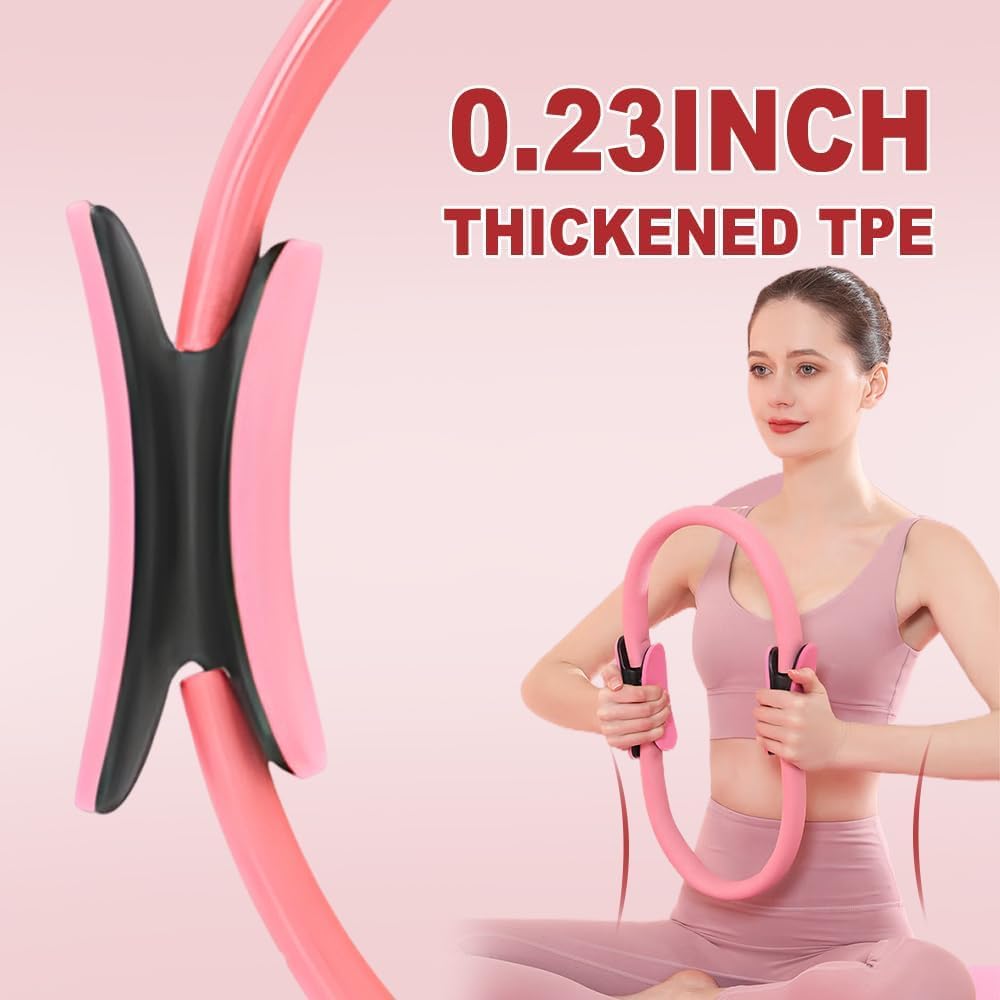 Double Handle Exercise Circle Fitness Magic Circle Resistance Ring Dual Grip for Yoga Core Training