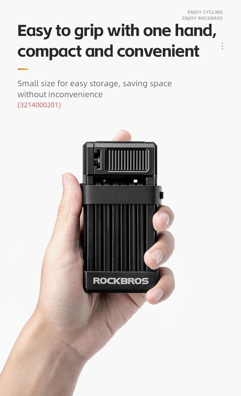 ROCKBROS Anti-Theft Folding Bike Lock,Bold Diameter 0.7cm,High-Strength ABS Material,Portable Folding Key Lock Bicycle Motorcycle Electric Vehicle