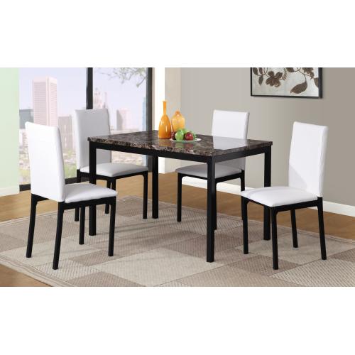 [Bellemave]Furniture 5 Piece Metal Dinette Set with Faux Marble Top - Black,dinning set,table&4 chairs