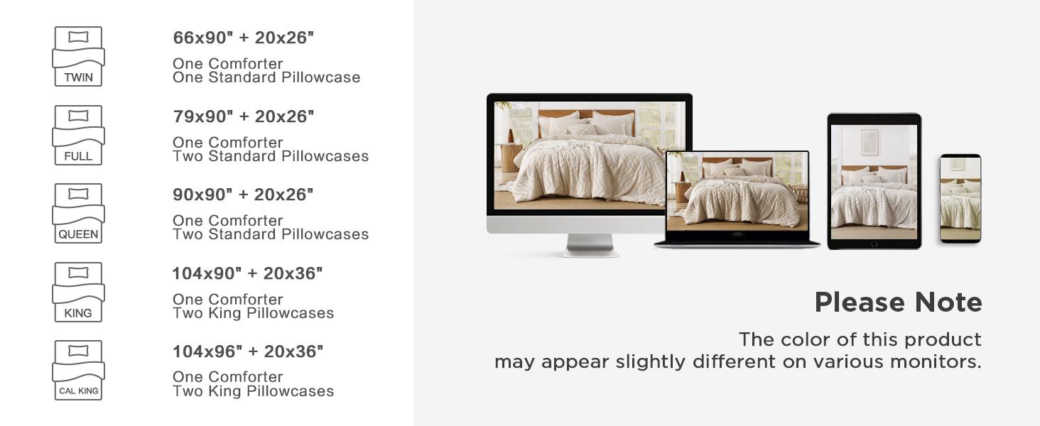 Litanika 3-Piece Comforter Set - Lightweight & Fluffy Down Alternative Bedding | Chevron Tufted Design | All-Season Comfort (Multiple Colors/Sizes)