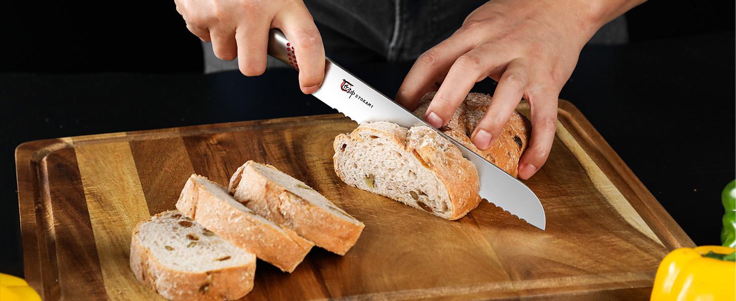 【TikTokShopSpringGlowUp】 SYOKAMI Kitchen Knife Set, 14 Pieces Japanese Style Knife Block Set with Magnetic Holder, High Carbon Stainless Steel Ultra Sharp Knives for kitchen with Ergonomic Handle and Sharpener, Black Dot, Mother's Day Gift