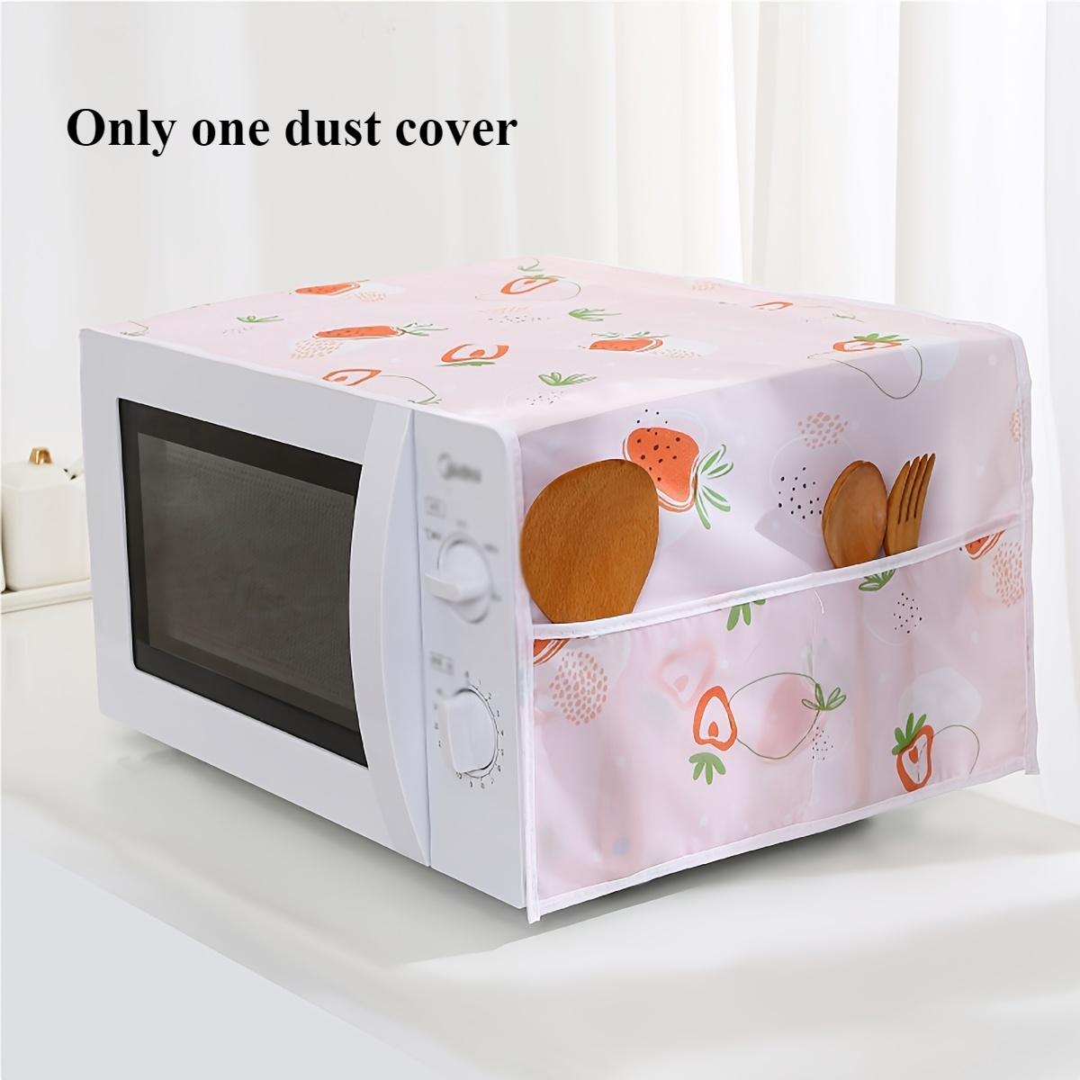 Strawberry  Pattern Microwave Dust Cover,  1 Count Waterproof & Oil-proof Microwave Oven Cover with Pocket, Home Appliance Protector for Kitchen