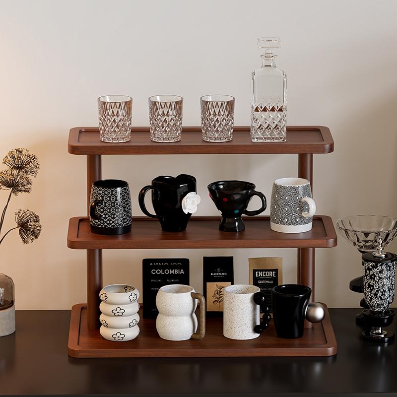 Multi-Layer Display Shelf, Display Stand, Home Storage Rack, Cup Holder, Key Organizer, Small Item Organizer, Space-Saving Design, Durable Material