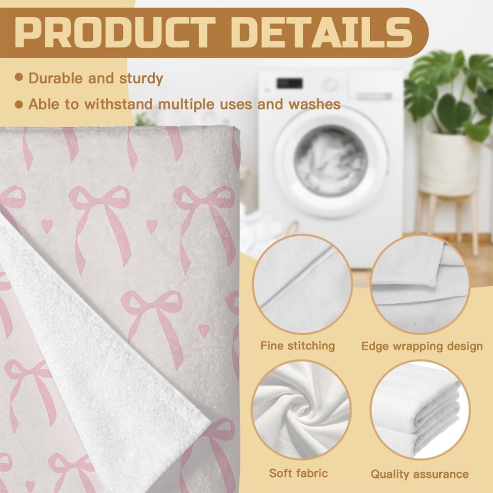 1Pc Bow Letter Beach Towel, Super Absorbent Quick-Drying Lightweight and Portable, Multi-Use for Beach and Pool, Wear-Resistant Easy to Fold and Store, Towel for Girls' Outdoor Swimming and Vacation