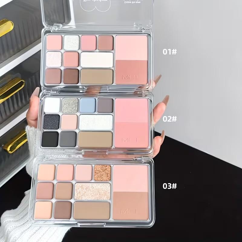 Mgl Bangran Qingxin Dong Twelve-Color Eyeshadow Palette, Multi-Color Series for Daily Light Makeup, Contouring, and Blush, Three-In-One