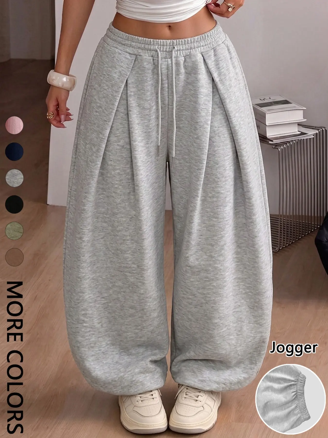 Women's Casual Sporty Loose Sweatpants, Drawstring Waist, Comfortable and Versatile, Ideal for Gym and Streetwear, All Seasons