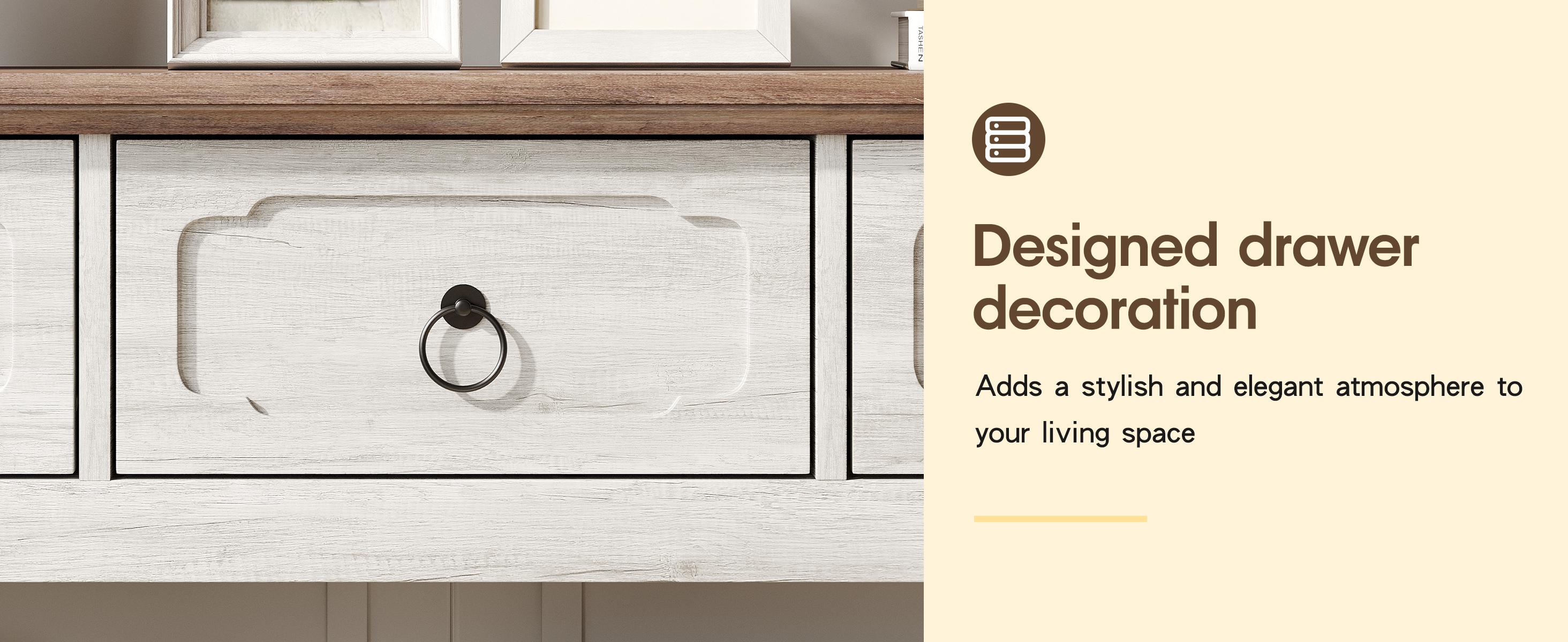 [SummerVibes] Vabches Farmhouse Modern Console Table - Sturdy Reliable, Large-Storage Entryway Piece, Easy-to-Assemble Sofa Accent