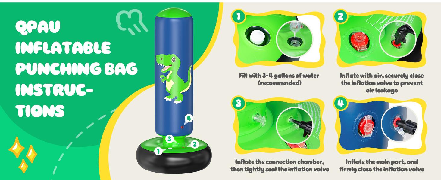 48 Inch Stable Inflatable Punching Bag and Inflatable Snow Sled