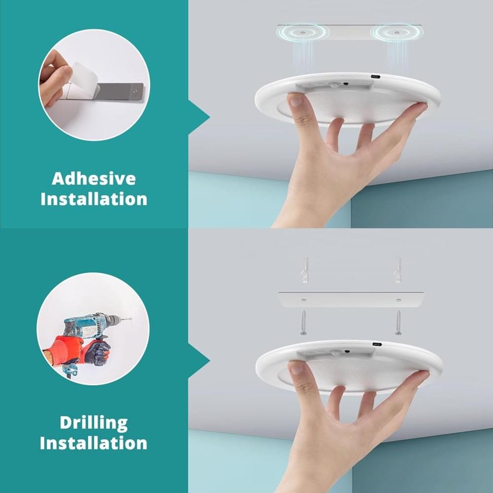 1pc/2pc/4pcs Charging Ceiling Light, Wireless Installation, Motion Sensor, Remote Control, 3-Color Dimming, 8000mah Battery, for Bedroom, Hallway, Staircase, Bathroom