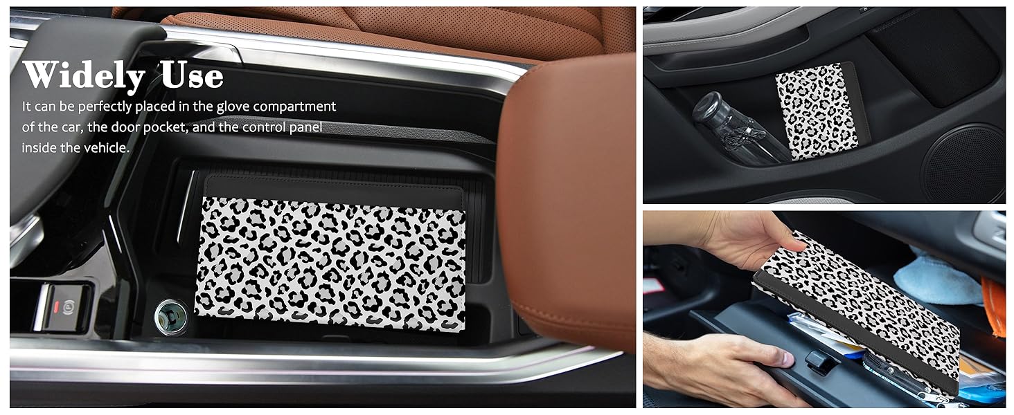 Car Registration and Insurance Holder, with Magnetic Closure for License, Cards and Documents, All Vehicle Needs and Car Accessories (Leopard-Black)