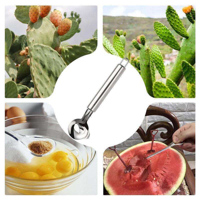 Stainless Steel Peeler - Multi-Purpose Kitchen Tools, Cactus Peeler, Noodle Cutter & Scoop, Durable & Easy-Grip Handles 2025