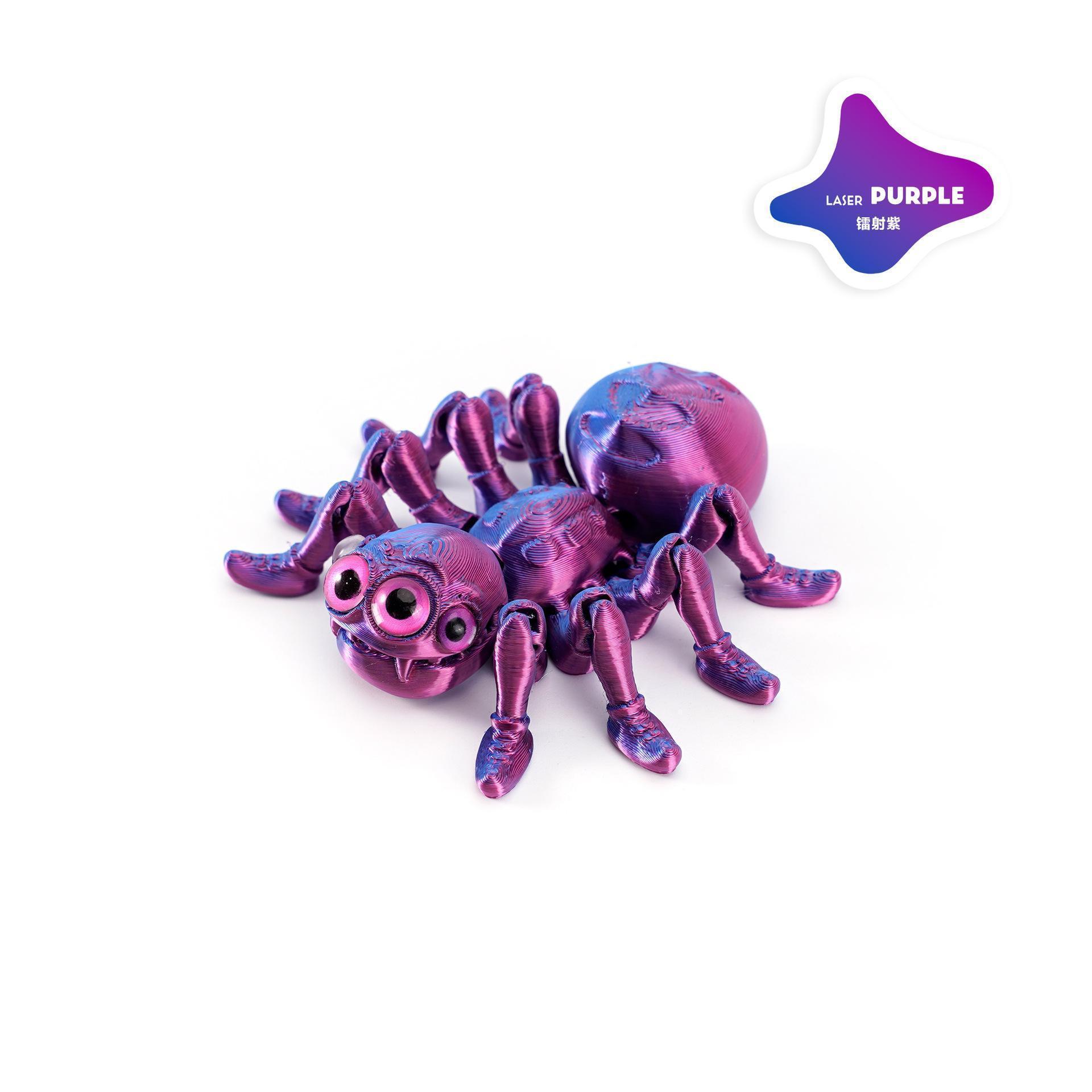3D Printed Spider Animals Toy Realistic Colorful Spider Figurine Articulated Fidget Toy for Spider Lovers Halloween Home Decor