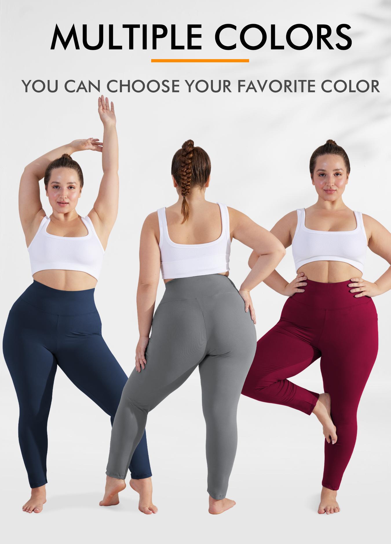 【Plus Size】 Solid High Waisted Leggings, Casual Comfy Tummy Control Skinny Pants for Yoga Gym Workout, Women's Bottoms for All Seasons