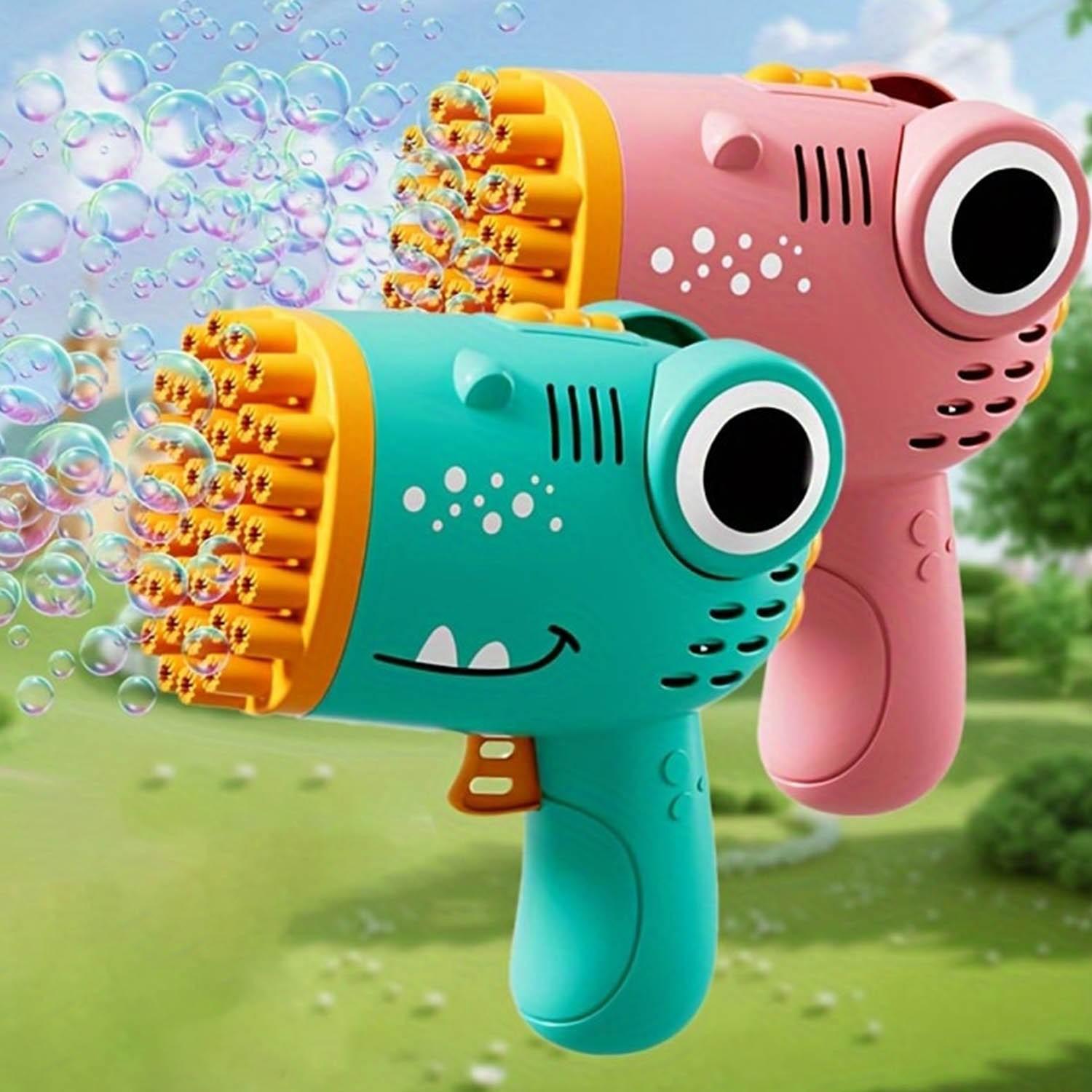 Handheld Outdoor Wedding Party Bubble Machine, 40-Hole Dinosaur Bubble Blower, Includes 50ML Bubble Solution, No 4AA Batteries Included