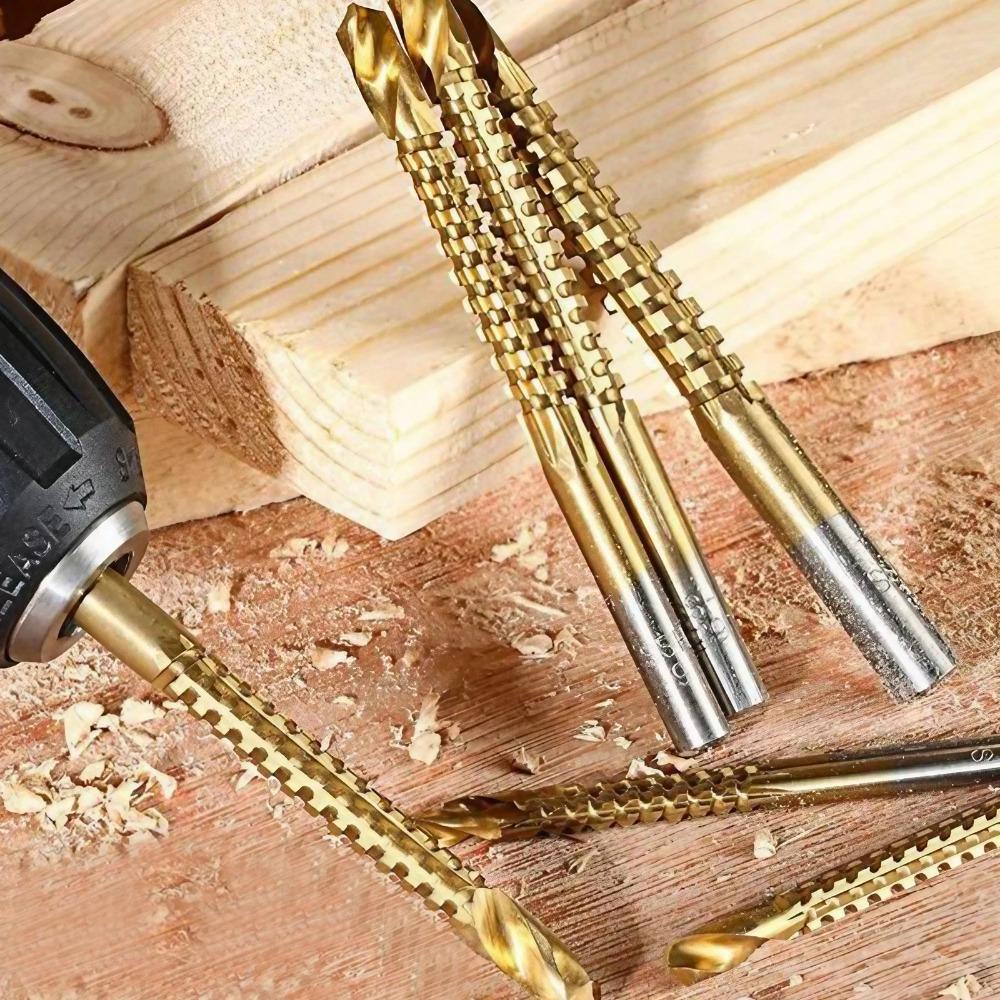 Premium Multi-Material Drill Bit Set: Carbide Taps, Wood Boring Bits, 3-Flute Spiral Drills & Thread Repair Tools for Metal, Wood, Plastic - Complete Portable Kit for Cutting, Precision Drilling & Fast Hole Creation.