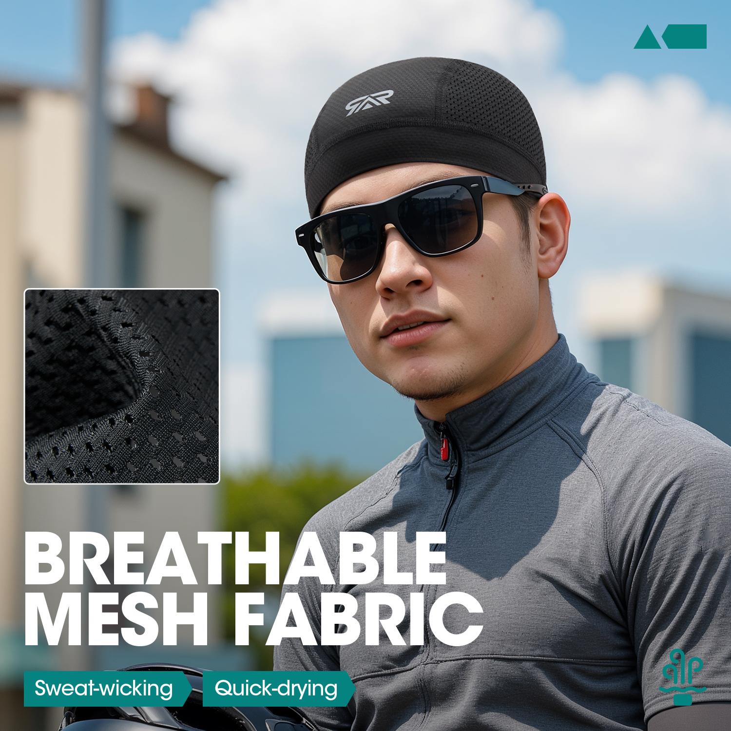 Breathable Skull Cap, 3 Counts/set Color-blocked Design Cycling Hat, Sports Hat, Quick-dry & Sweat-resistant Technology Hat for Running & Biking