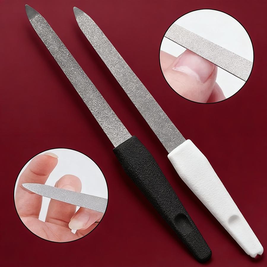 10Pcs Professional Metal Nail Files, Double-Sided Reusable Manicure Pedicure Files for DIY Nail Art & Daily Nail Grooming