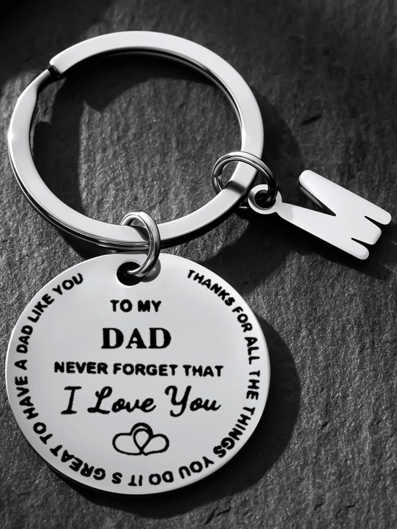 Engraved 'i Love You' Stainless Steel Keychain, Personalized Initial a Key Ring, Perfect Gift for Dad, Father's Day, Birthday, Christmas